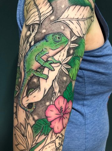 Anerkennungspreis Minerva Födermayr Tattoo Dschungel Sleeve